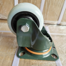 Medium Heavy Duty High Load 200/250/300KGS Green Plate PA Nylon Tread Swivel Plate 3/4/5Inch Caster Wheels